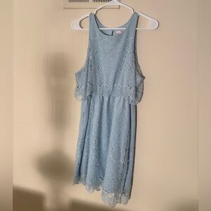 BONGO Light Blue Lace Midi Dress
